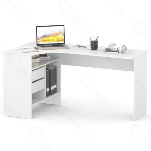 Компьютерный стол Сокол Мебельная фабрика СПм-25, правый, белый