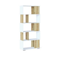 Стеллаж СОКОЛ-МЕБ-ФАБРИКА СТ-12, белый/дуб делано