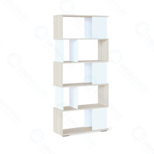 Стеллаж Сокол Мебельная фабрика СТ-12, дуб сонома/белый