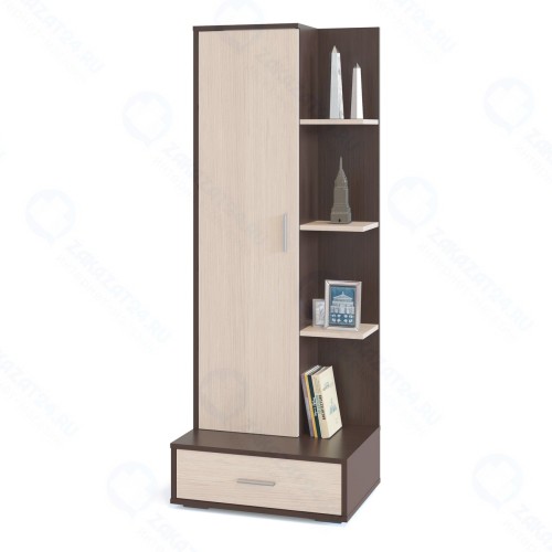 Стеллаж Сокол Мебельная фабрика СТ-9, венге/беленый дуб