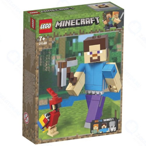 Конструктор LEGO Minecraft: Большие фигурки. Стив с попугаем (21148)
