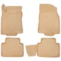Коврики в салон Element 3D Nissan X-Trail T32 III IIIр 2013+, 4 шт, бежевые (CARNIS00059b)