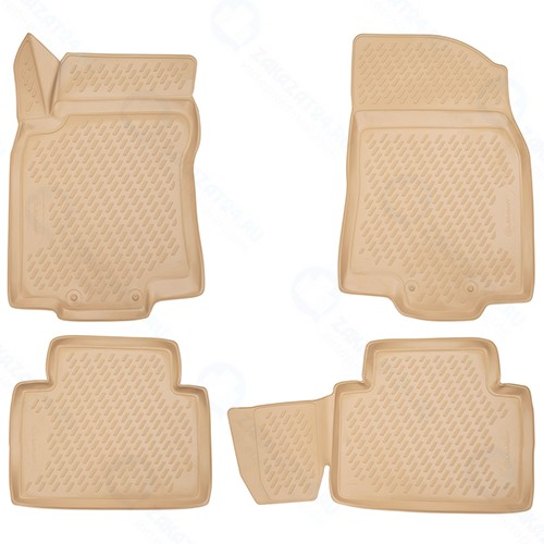 Коврики в салон Element 3D Nissan X-Trail T32 III IIIр 2013+, 4 шт, бежевые (CARNIS00059b)