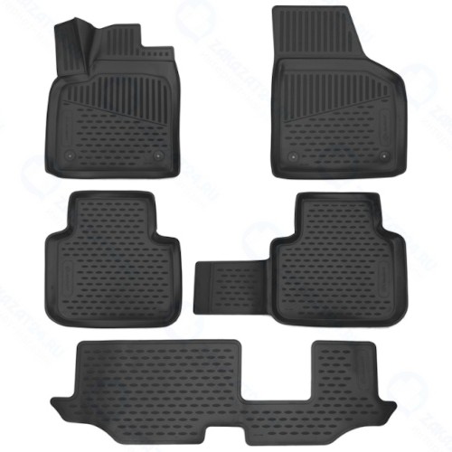 Коврики в салон Element Volkswagen Teramont/Atlas, 2017+, 2-й ряд - скамья, 5 шт (ELEMENT3D5158210k)