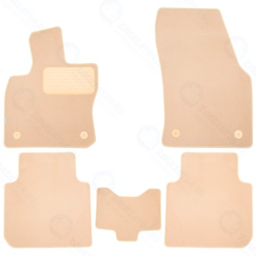 Коврики в салон KLEVER Premium Skoda Kodiaq 2017+, 5 шт, бежевые (KLEVER04451922112kh)