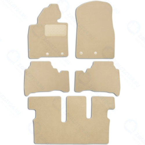 Коврики в салон KLEVER Premium Toyota Land Cruiser 200, 7 мест, '12+, 5 шт, бежевые (KLEVER04489422112kh)