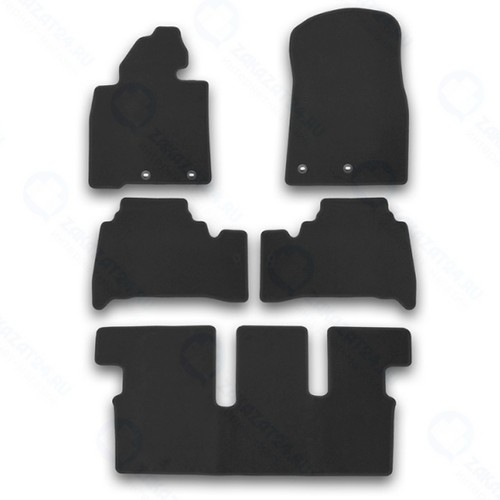 Коврики в салон KLEVER Econom Toyota Land Cruiser 200, 7 мест, АКПП, 2012+, 5 шт (KVR01489401200k)