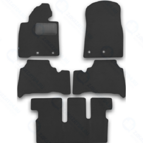 Коврики в салон KLEVER Premium Toyota Land Cruiser 200, 7 мест, '12+, 5 шт (KVR03489422110kh)