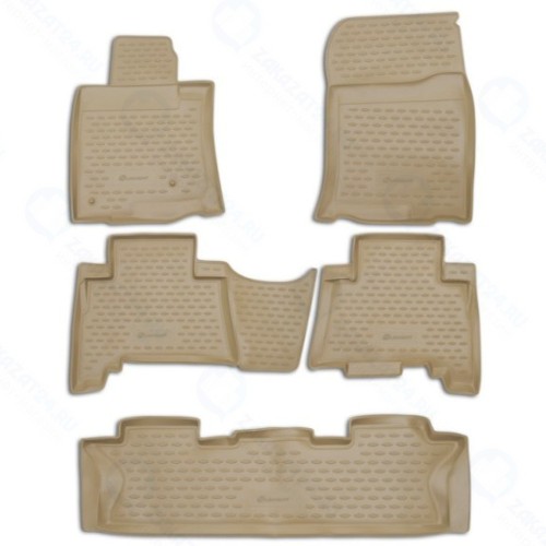Коврики в салон Element Toyota Land Cruiser Prado 2009-13, 7 мест, 5 шт, бежевые (NLC.48.27.212k)