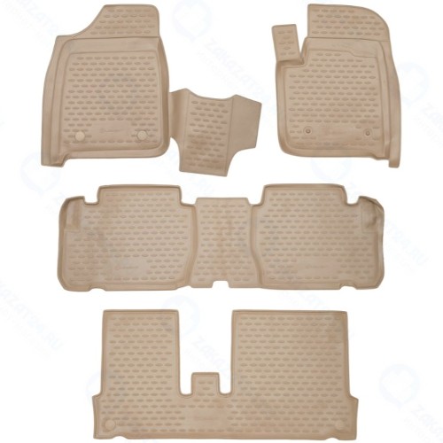 Коврики в салон Element Toyota Ipsum, 3 ряда, бежевые (NLC.48.38.212k)
