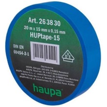 Изолента Haupa ПВХ, широкая, 15 мм, 20 м, d74 мм, синяя (263830)