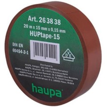 Изолента Haupa ПВХ, широкая, 15 мм, 20 м, d74 мм, коричневая (263838)