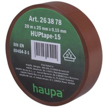Изолента Haupa ПВХ, широкая, 25 мм, 20 м, d74 мм, коричневая (263878)