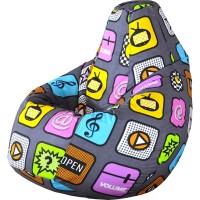 Кресло-мешок ПАЗИТИФЧИК Груша: Плей, жаккард, 130х85 см