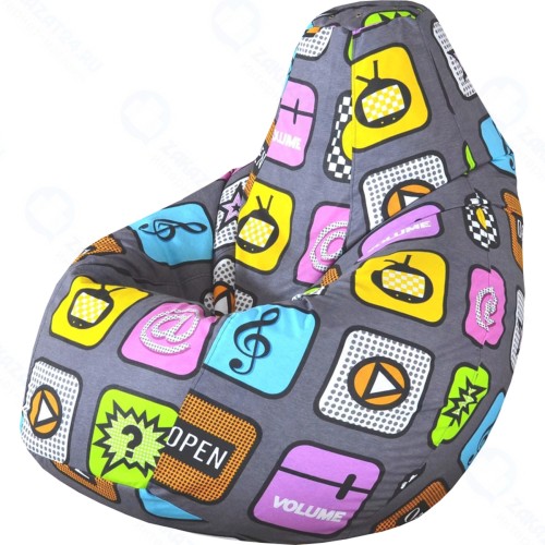 Кресло-мешок ПАЗИТИФЧИК Груша: Плей, жаккард, 145х100 см