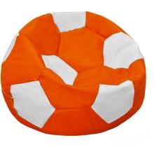 Кресло-мешок ПАЗИТИФЧИК Мяч: БМЭ6, экокожа, 80х80 см, оранжевый/белый