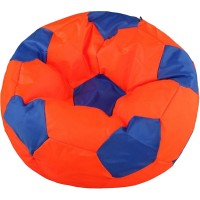 Кресло-мешок ПАЗИТИФЧИК Мяч: БМЭ6, экокожа, 80х80 см, оранжевый/синий