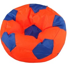 Кресло-мешок ПАЗИТИФЧИК Мяч: БМЭ6, экокожа, 80х80 см, оранжевый/синий