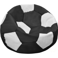 Кресло-мешок ПАЗИТИФЧИК Мяч: БМЭ7, экокожа, 90х90 см, черный/белый