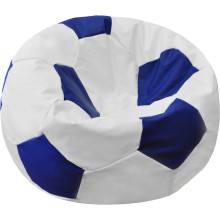 Кресло-мешок ПАЗИТИФЧИК Мяч: БМЭ8, экокожа, 110х100 см, белый/синий