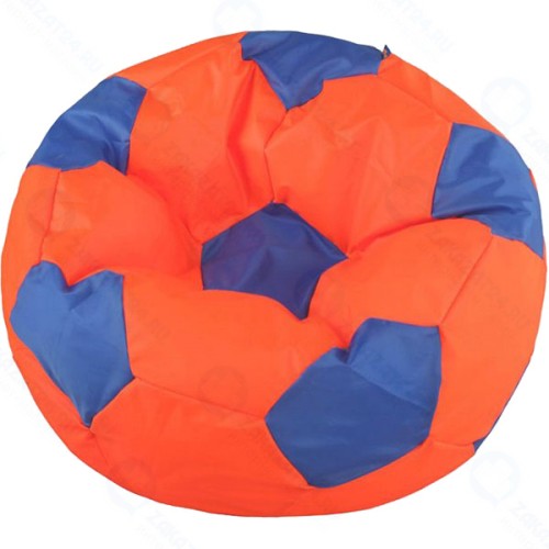 Кресло-мешок ПАЗИТИФЧИК Мяч: БМЭ8, экокожа, 110х100 см, оранжевый/синий