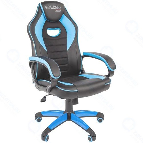 Игровое кресло Chairman Game 16 экопремиум черный/голубой (00-07024556)