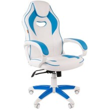 Игровое кресло Chairman Game 16 экопремиум белый/голубой (00-07030049)
