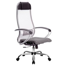 Кресло Метта К-3, хромированное, ткань сетка, светло-серое (532442) Кресло Метта К-3, хромированное, ткань сетка, светло-серое (532442)