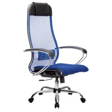 Кресло Метта К-3, хромированное, ткань сетка, синее (532444) Кресло Метта К-3, хромированное, ткань сетка, синее (532444)