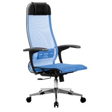 Кресло Метта К-4, хромированное, прочная сетка, голубое (532449) Кресло Метта К-4, хромированное, прочная сетка, голубое (532449)