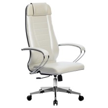 Кресло Метта К-31, хромированное, кожа, белое (532478) Кресло Метта К-31, хромированное, кожа, белое (532478)