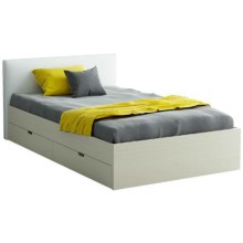 Кровать с мягким изголовьем OGOGO City 1,2 м, дуб выбеленный Кровать с мягким изголовьем OGOGO City 1,2 м, дуб выбеленный