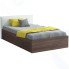 Кровать с мягким изголовьем OGOGO City 1,2 м, мадейра тёмная