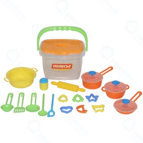 Набор игрушечной посуды Wader 20 элементов, в ведёрке (56627_PLS)