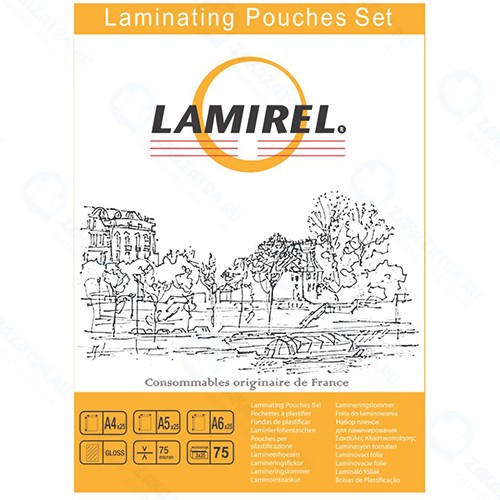 Набор пленок для ламинирования Lamirel А4, A5, A6 75 мкм по 25 шт (CRC78787)