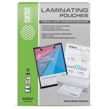 Плёнка для ламинирования Cactus 216x303 мм, 75 мкм, глянцевая, 100 шт (CS-LPGA475100)