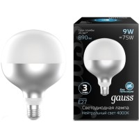 Светодиодная лампа Gauss Filament G125 9W 890lm 4100К Е27 Mirror-Milky (1014802209)