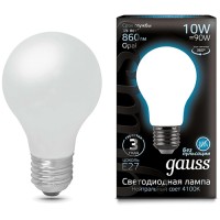 Светодиодная лампа Gauss Filament А60 10W 860lm 4100К Е27 Milky (102202210)