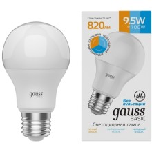 Светодиодная лампа Gauss Basic A60 9,5W 820lm 3000/4000/6500K Е27 (1023240) Светодиодная лампа Gauss Basic A60 9,5W 820lm 3000/4000/6500K Е27 (1023240)