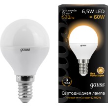 Светодиодная лампа Gauss Led Globe E14 6.5W 2700K (105101107) Светодиодная лампа Gauss Led Globe E14 6.5W 2700K (105101107)