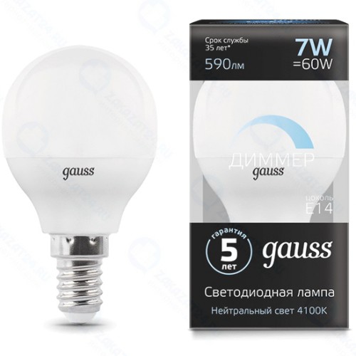 Светодиодная лампа Gauss 105101207-D