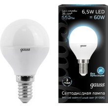 Светодиодная лампа Gauss Led Globe E14 6.5W 4100K (105101207) Светодиодная лампа Gauss Led Globe E14 6.5W 4100K (105101207)