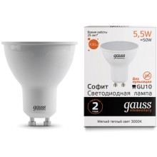 Светодиодная лампа Gauss Elementary MR16 5.5W 430lm 3000К GU10 (13616)