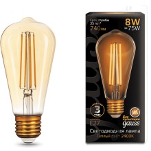 Светодиодная лампа Gauss Filament ST64 8W 740lm 2400К Е27 Golden (157802008) Светодиодная лампа Gauss Filament ST64 8W 740lm 2400К Е27 Golden (157802008)