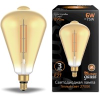 Светодиодная лампа Gauss Filament ST164 6W 890lm 2700К Е27 Golden straight (157802118)