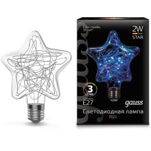 Светодиодная лампа Gauss Filament Star 2W Е27 RGB (160802008) Светодиодная лампа Gauss Filament Star 2W Е27 RGB (160802008)