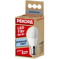 Светодиодная лампа Рекорд LED P45 7W Е27 4000К (23886)