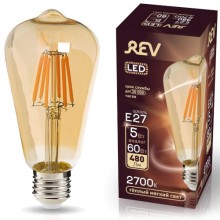 Светодиодная лампа REV Ritter 32435 5 Filament Vintage st64 e27 5w 2700k Deco