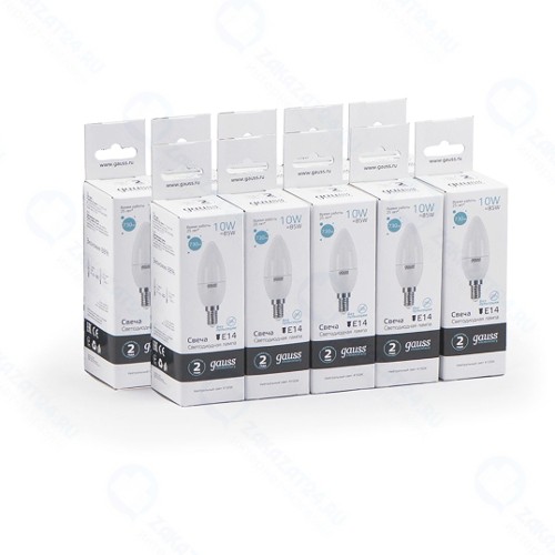 Светодиодные лампы Gauss Elementary Свеча 10W 730lm 4100K Е14, 10 шт (33120)