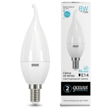 Светодиодные лампы Gauss Elementary Свеча на ветру 8W 540lm 4100K Е14, 10 шт (34128) Светодиодные лампы Gauss Elementary Свеча на ветру 8W 540lm 4100K Е14, 10 шт (34128)